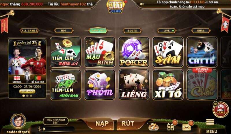 Tổng hợp những tựa game đánh bài rút tiền ATM được yêu thích nhất